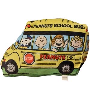 Snoopy Plush Pillow School Bus Peanut and friends Charlie Brown